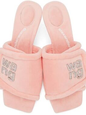 Vera Wang Pink Embellished Slide Sandals